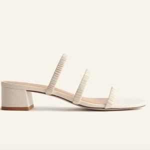 Reformation Assunta Strappy Block Heel Mule Almond Size 7